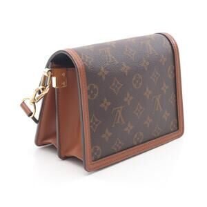 Louis Vuitton Dauphine Shoulder Bag Monogram Reverse Brown Beige